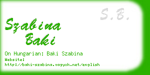 szabina baki business card